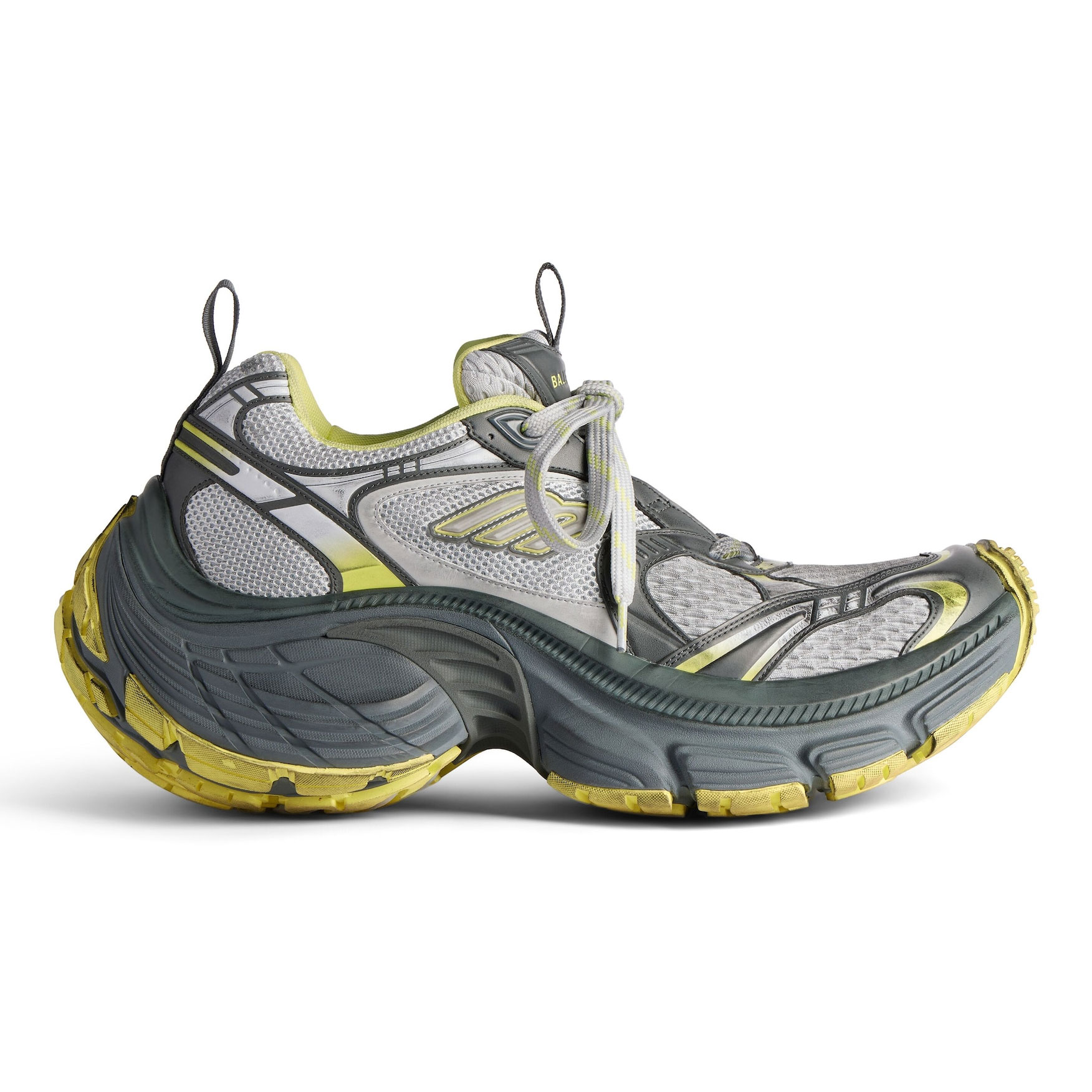 Ba*len*cia*ga men's 10xl sneaker in grey/yellow - bb272