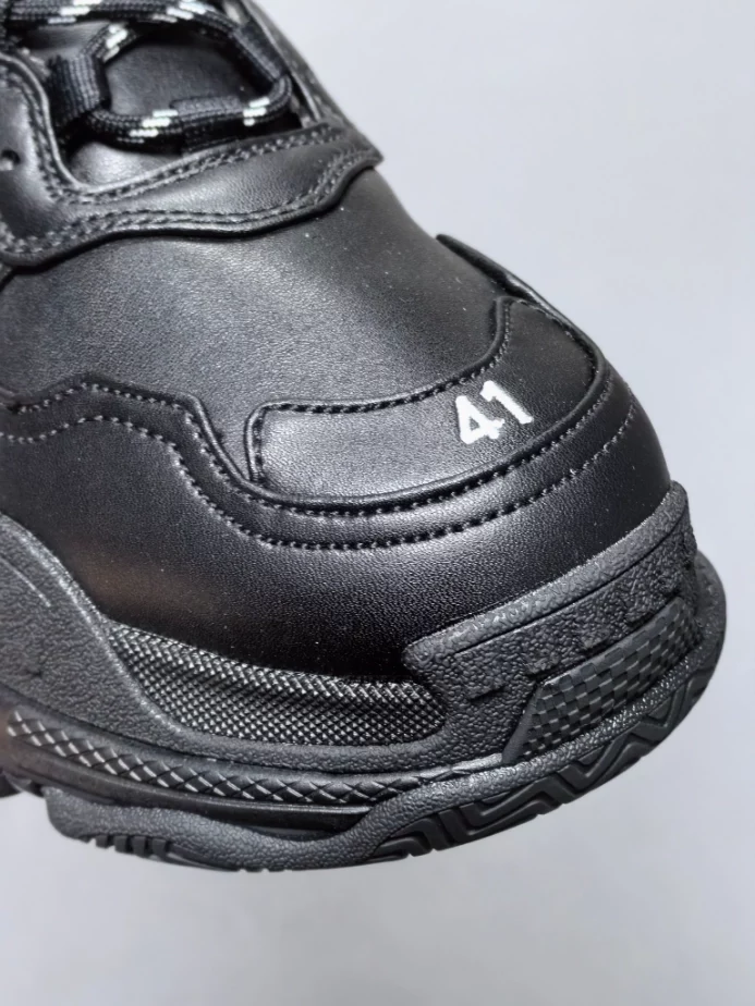 Ba*len*cia*ga triple s sneaker in black and white diy metal artwork printed cowskin - bb270