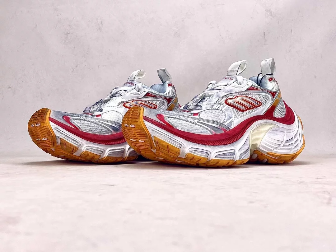 Ba*len*cia*ga women's 10xl sneaker in white/red/orange - bb276