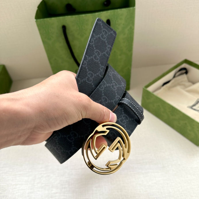 G*u*i belt with interlocking g buckle 3.8cm - b105