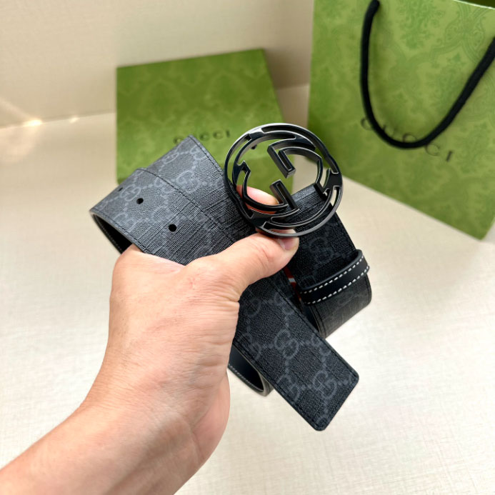 G*u*i belt with interlocking g buckle 3.8cm - b107