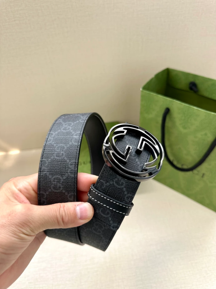 G*u*i belt with interlocking g buckle 3.8cm - b107