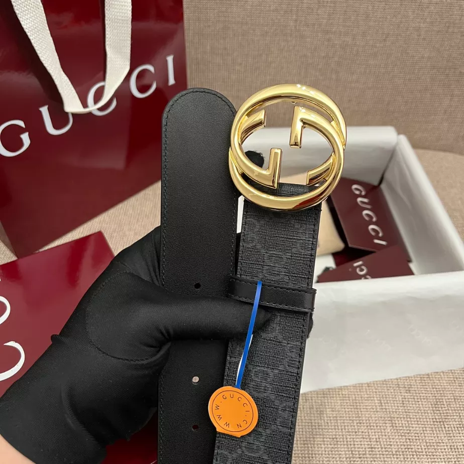 G*u*i belt with interlocking g buckle 4cm - b109