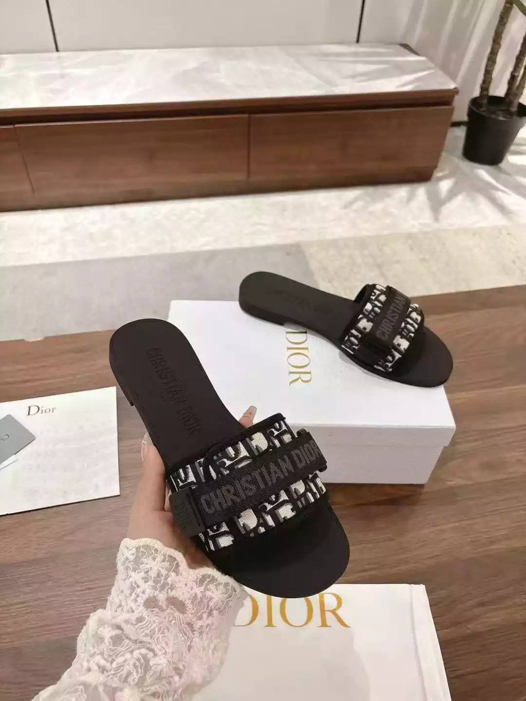 D*or evolution slides dark blue D*or printed technical fabric - sdd009