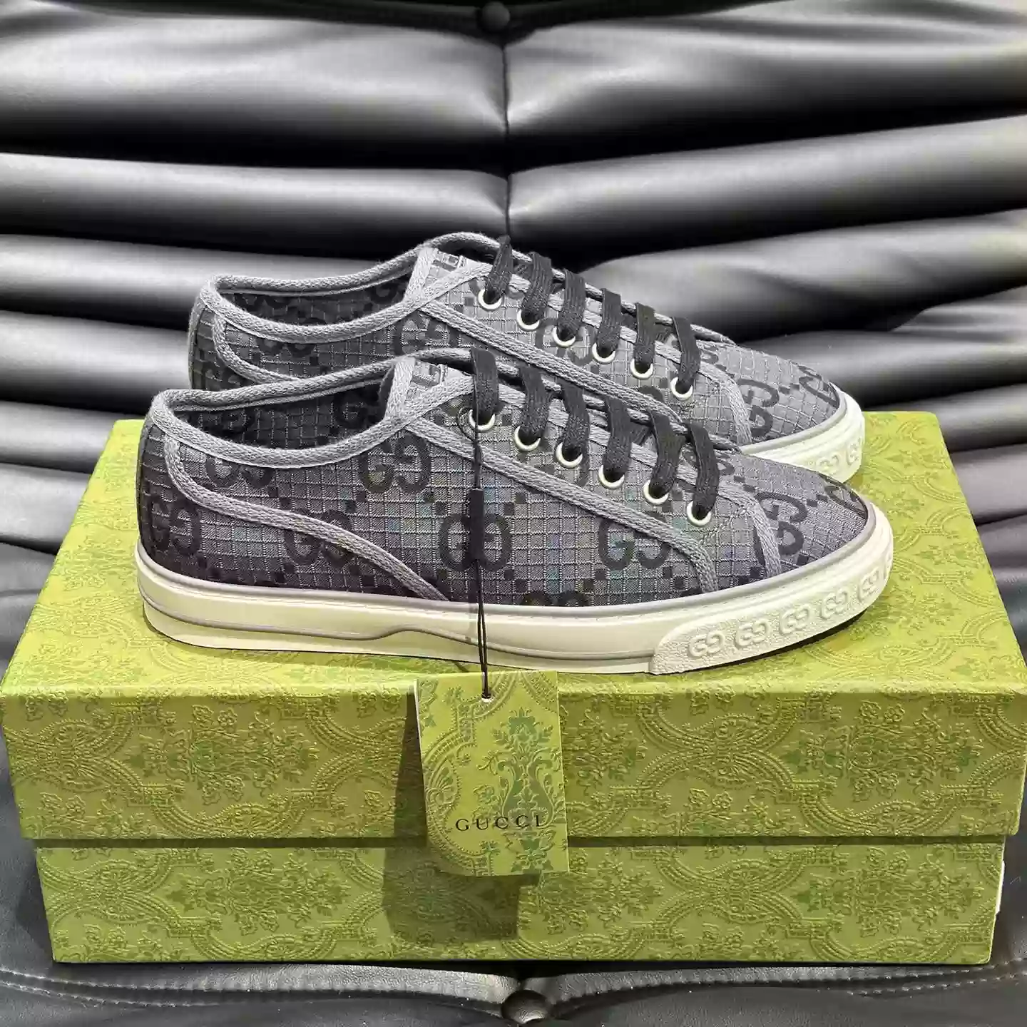 G*u*i tennis 1977 shoes sneakers in dark grey/black - gc280