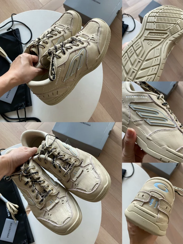 MEN'S HAMPTONS MEDIUM WORN-OUT SNEAKER IN OFF WHITE - BB280